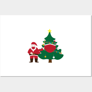 Funny Christmas 2020 Santa and decorated tree Posters and Art